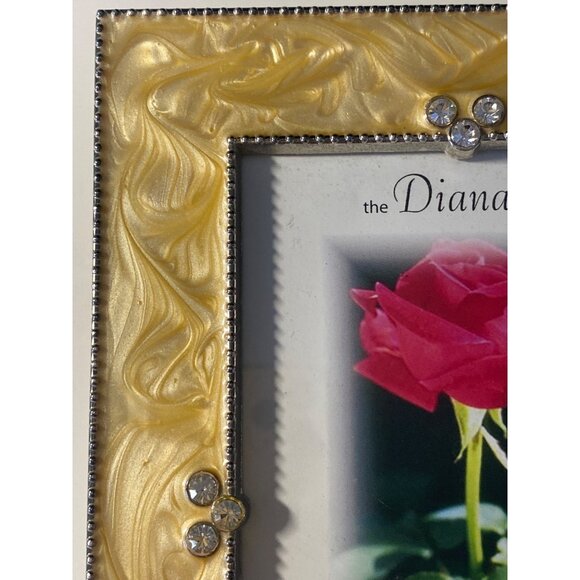 Diana Series Picture Frame Gold Silver Rhinestone 4 x 6In Wall Hang Stand - Picture 3 of 16